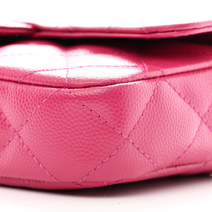 Chanel Caviar Quilted Flap Phone Holder With Chain Pink 11 of 11