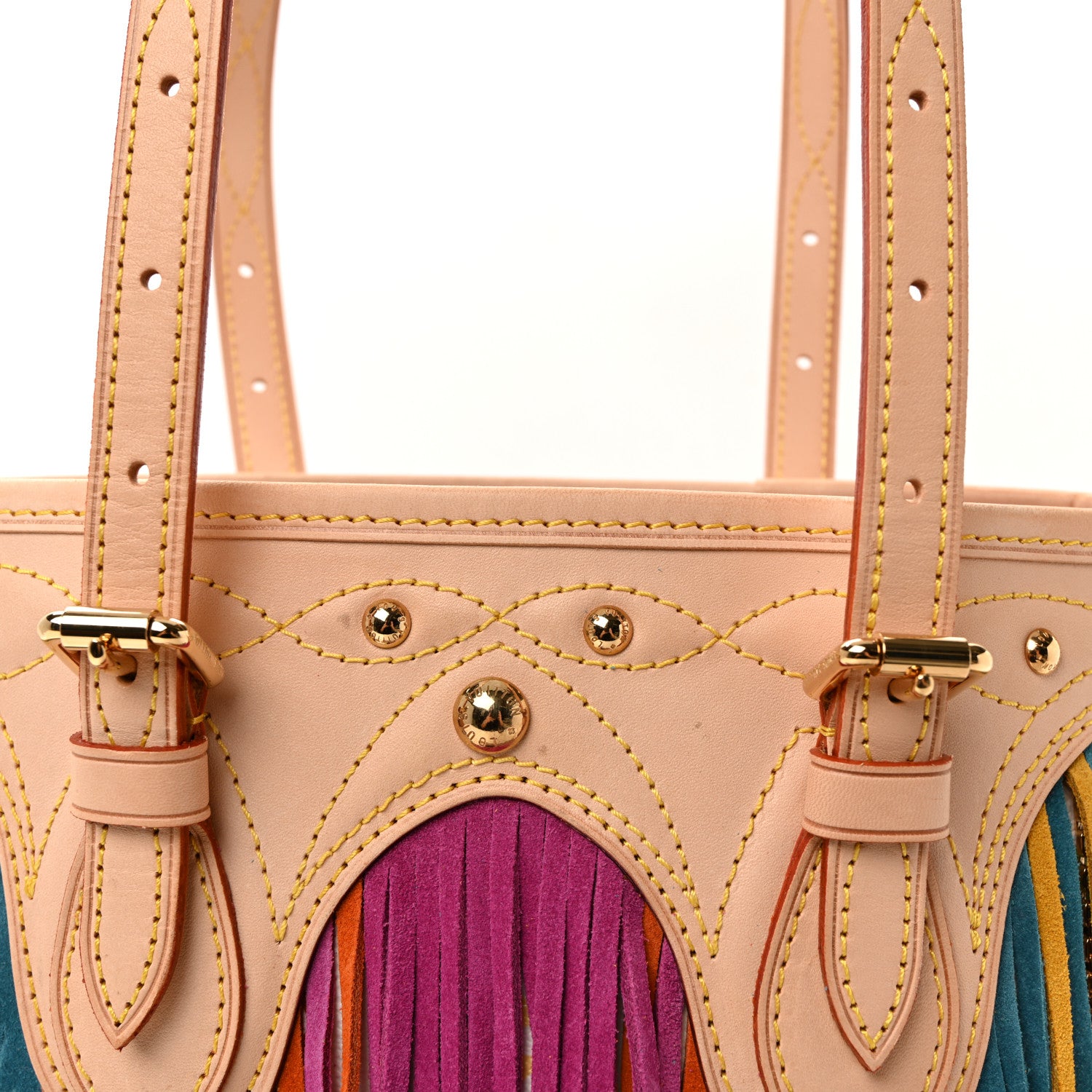 Louis Vuitton Monogram Multicolor Fringe Bucket White 8 of 10