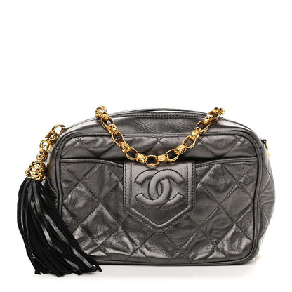 Chanel Lambskin Quilted Tassel Camera Case Black 1 of 10