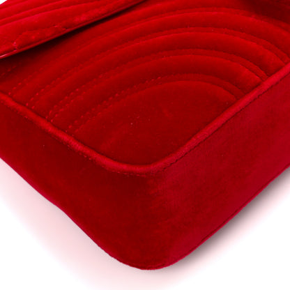 Gucci Velvet Matelasse Medium GG Marmont Shoulder Bag Hibiscus Red 10 of 12