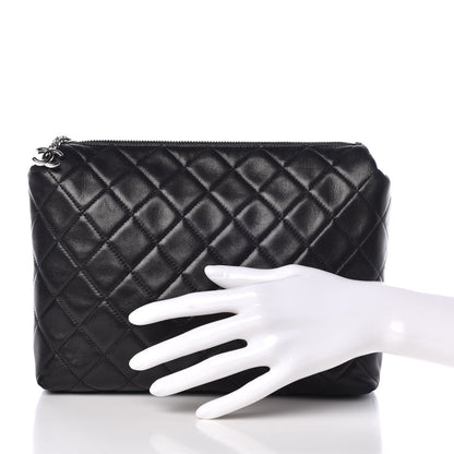 Chanel Lambskin Quilted Cosmetic Case Black 2 of 8