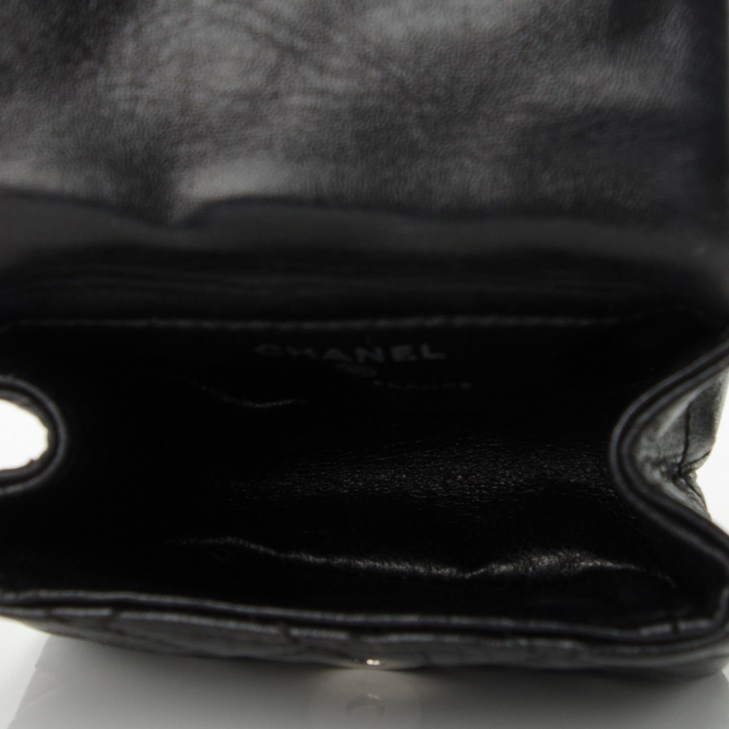 Calfskin Quilted 2.55 Ankle Wrist Bag Black