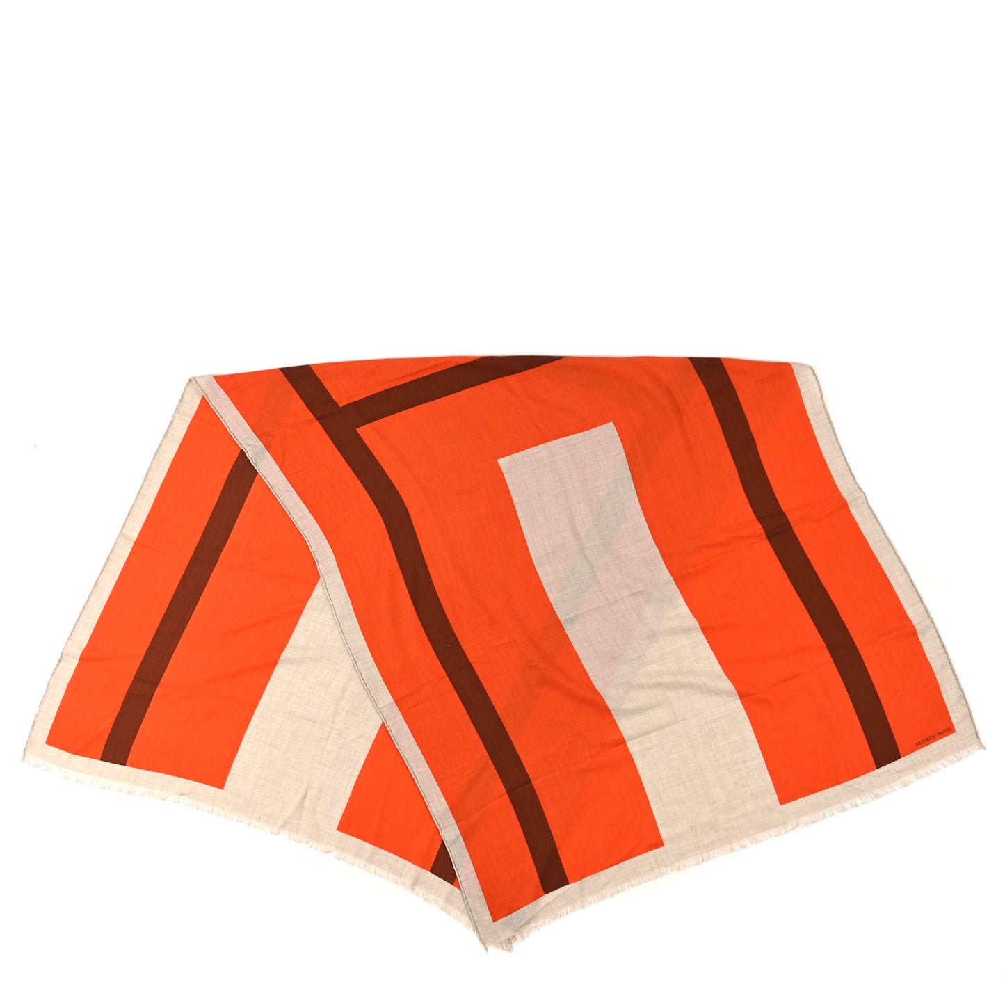 Cashmere Silk H Jumping Stole 140 Orange