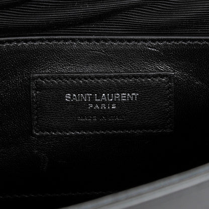 Saint Laurent Calfskin Fringe Small Monogram Satchel Black 6 of 6