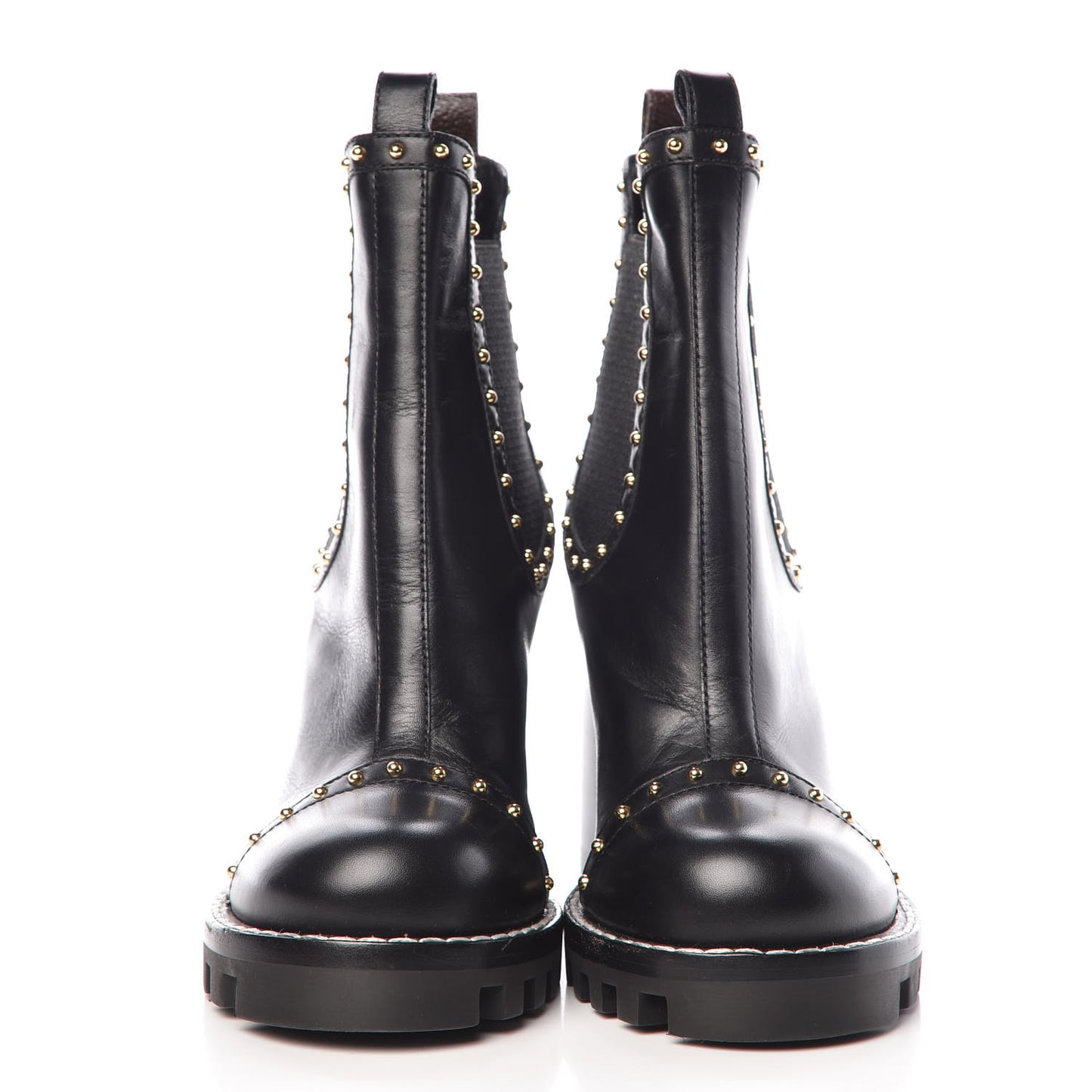 Calfskin Rockabilly Chelsea Ankle Boots 36 Black