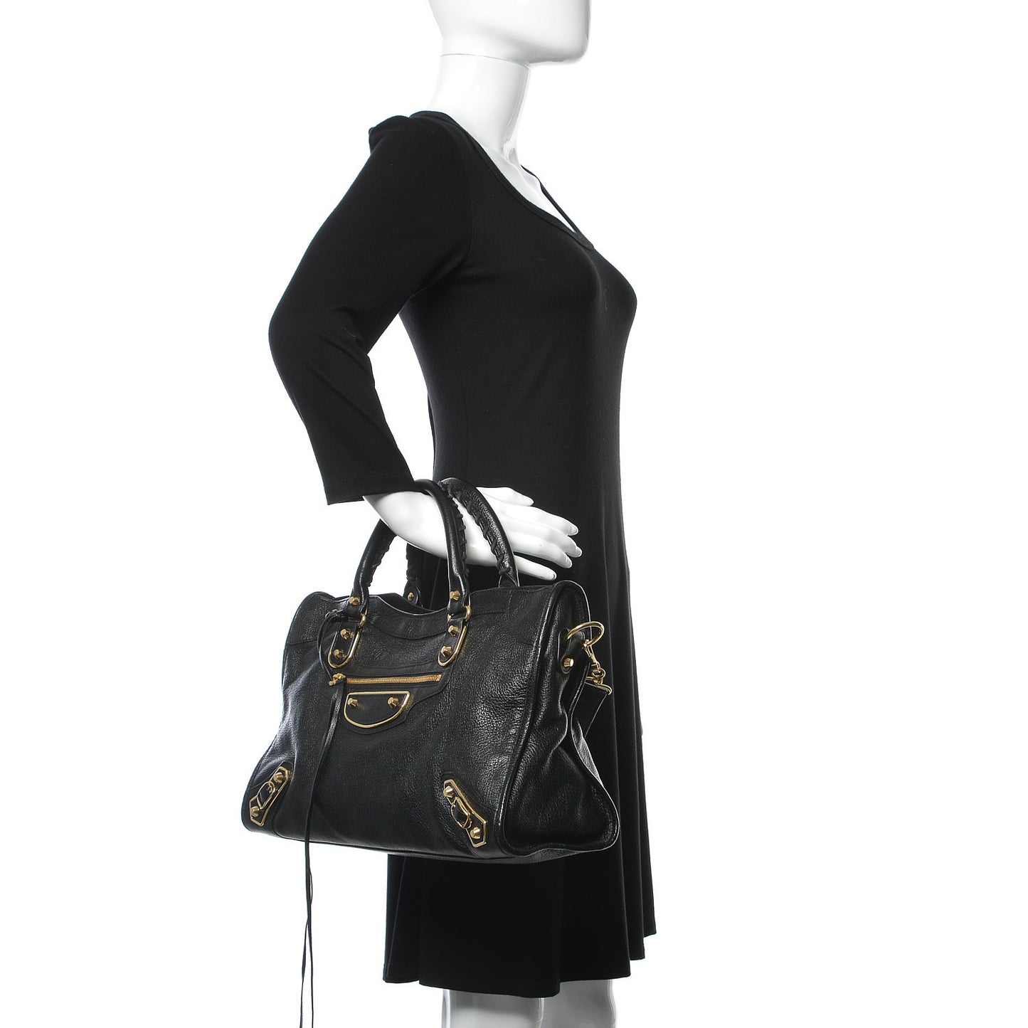 Chevre Gold Metallic Edge Hardware City Black