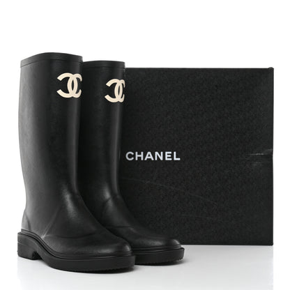 Chanel Caoutchouk CC High Boots 36 Black 9 of 9