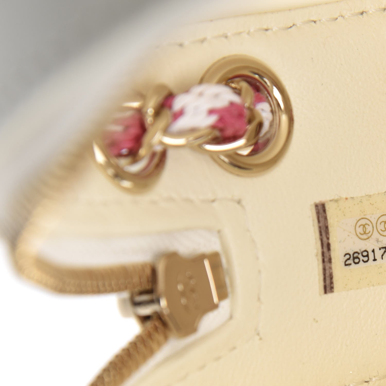 Chanel Lambskin Coco Lifesaver Round Bag Pink White 9 of 11