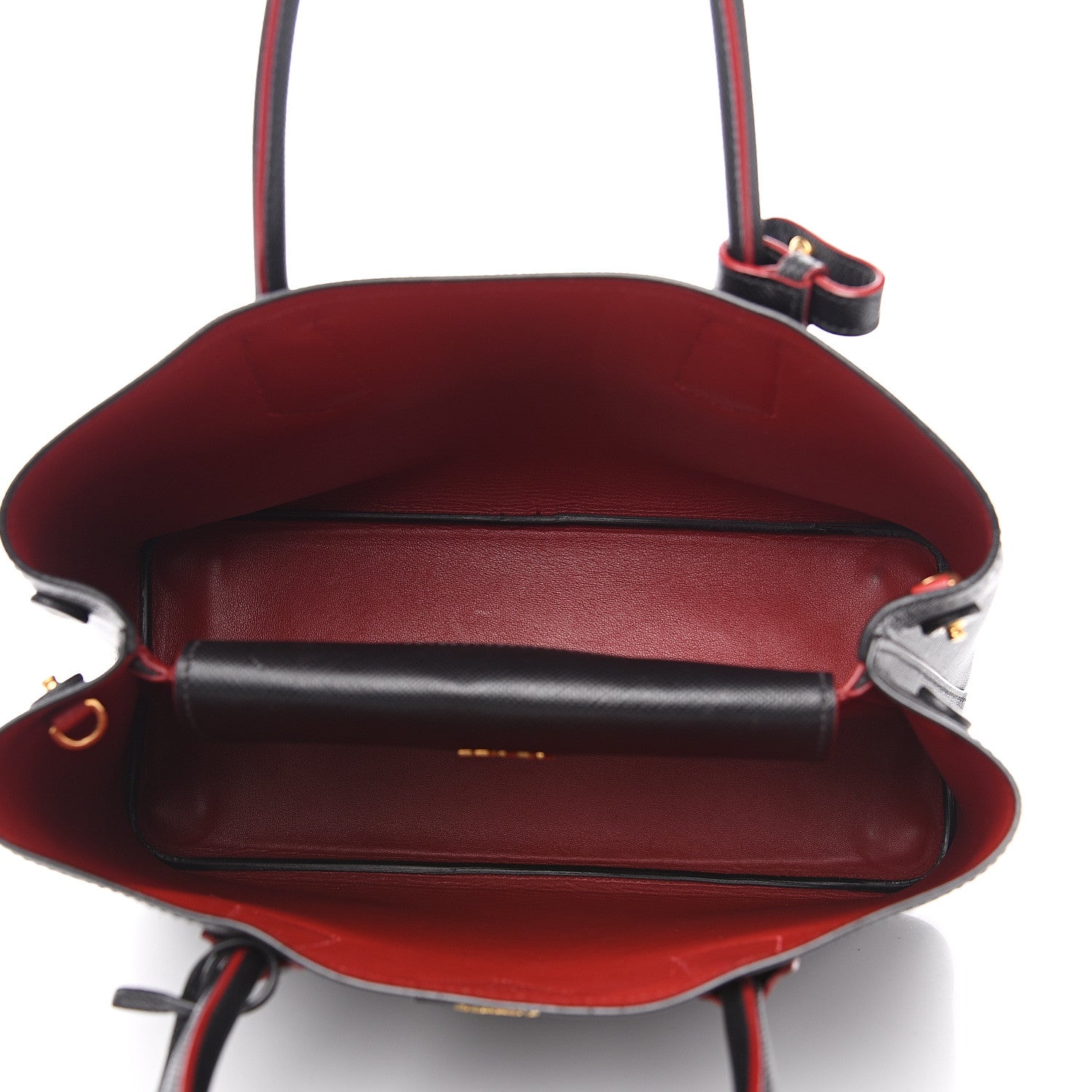 Prada Saffiano Cuir Medium Double Bag Black Fuoco 4 of 10