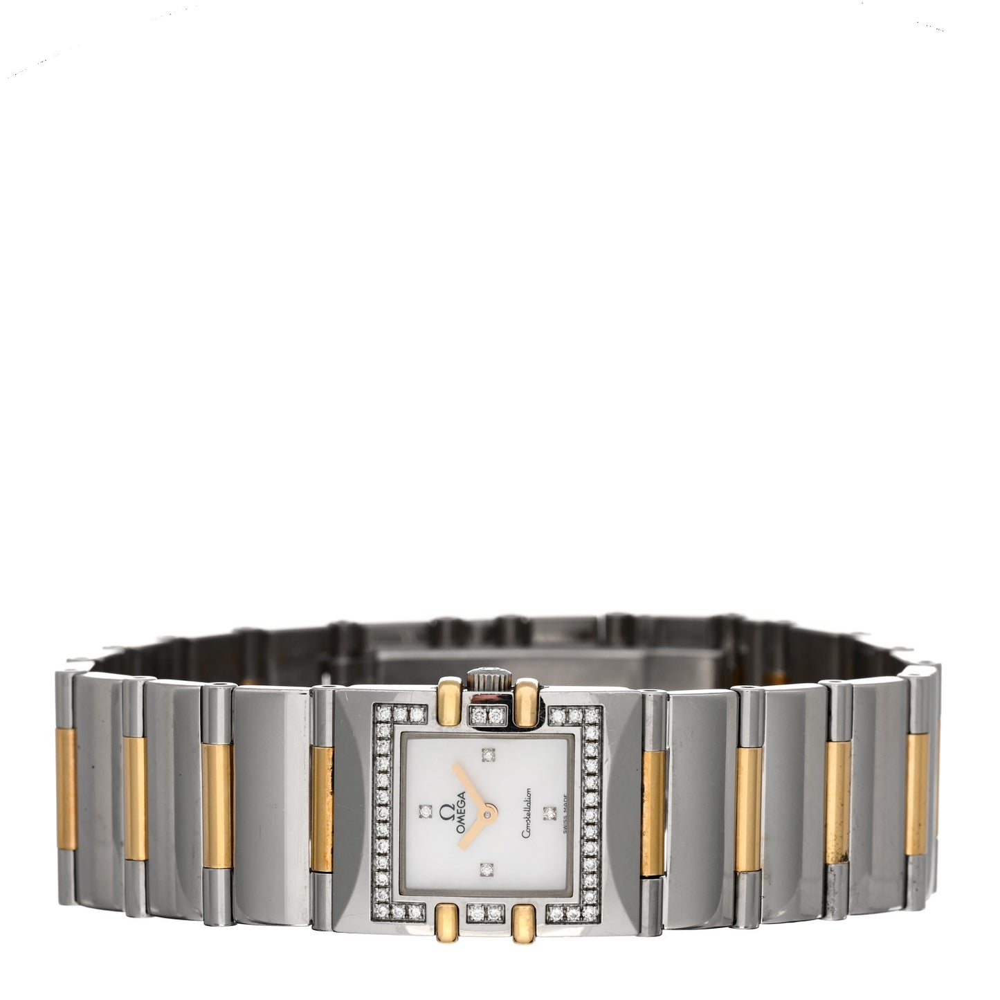 Stainless Steel 18K Yellow Gold Diamond Bezel Mother of Pearl 19mm Constellation Quartz Watch 1335.76.00