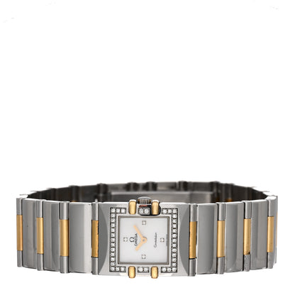 Omega Stainless Steel 18K Yellow Gold Diamond Bezel Mother of Pearl 19mm Constellation Quartz Watch 1335.76.00 2 of 4