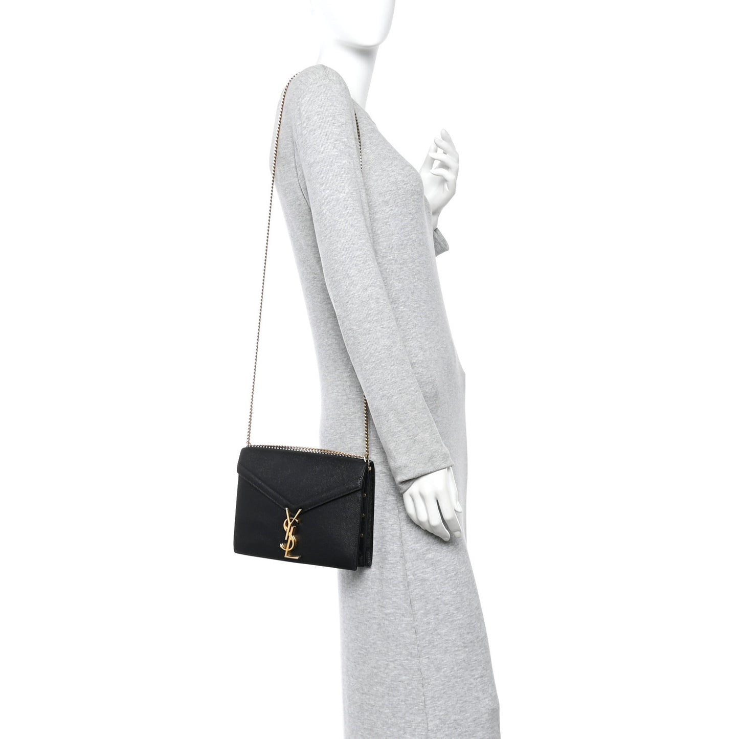 Grain De Poudre Monogram Cassandra Clasp Bag Black