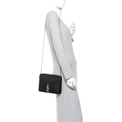 Saint Laurent Grain De Poudre Monogram Cassandra Clasp Bag Black 2 of 10