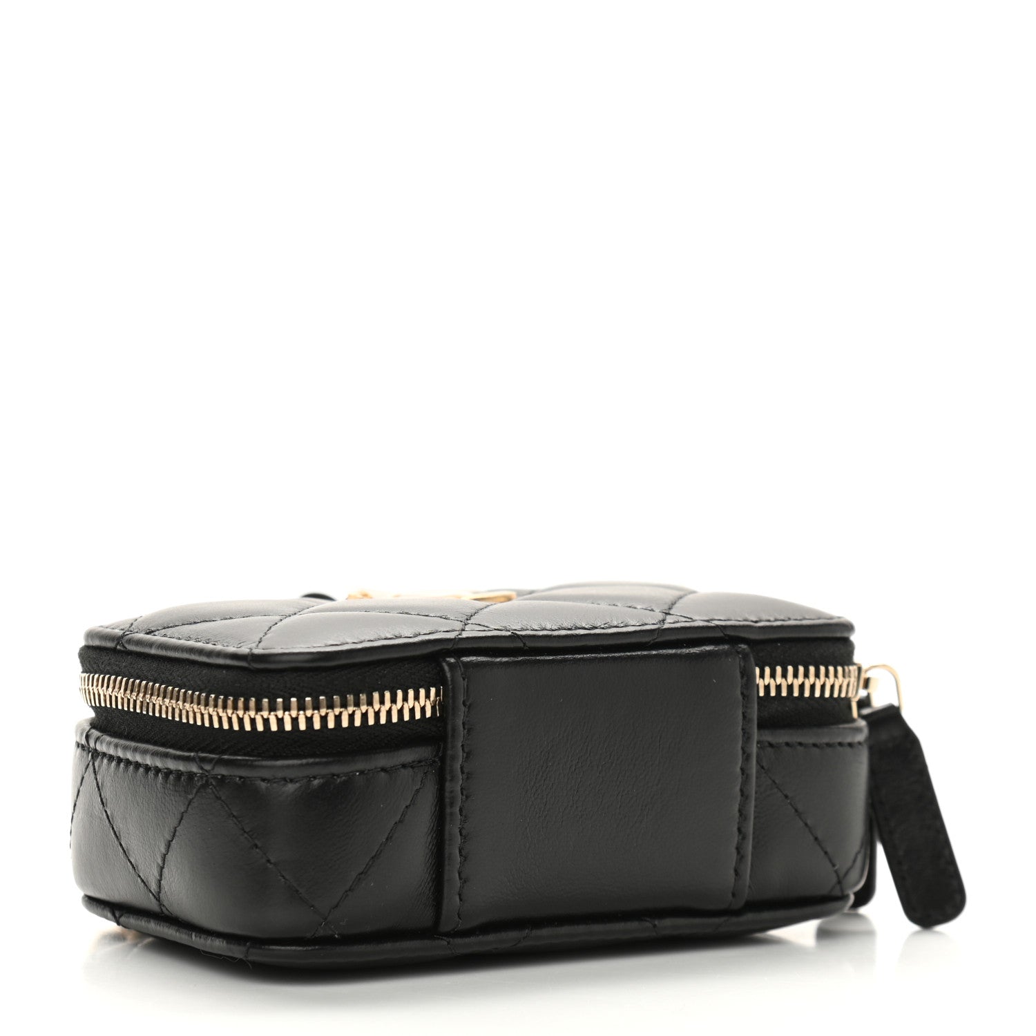 Chanel Lambskin Quilted Mini Lacquered Chain Clutch Black 4 of 11