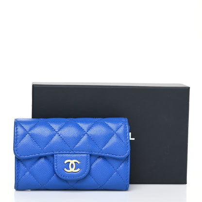 Chanel Caviar Quilted Flap Card Holder Wallet Blue 12 of 12
