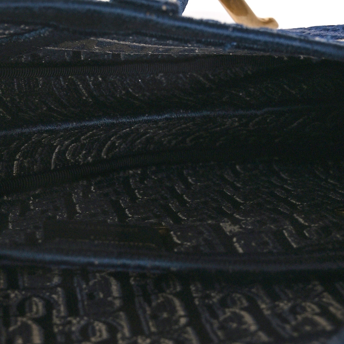 Velvet Oblique Saddle Bag Blue
