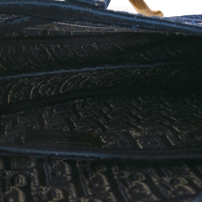 Christian Dior Velvet Oblique Saddle Bag Blue 5 of 13