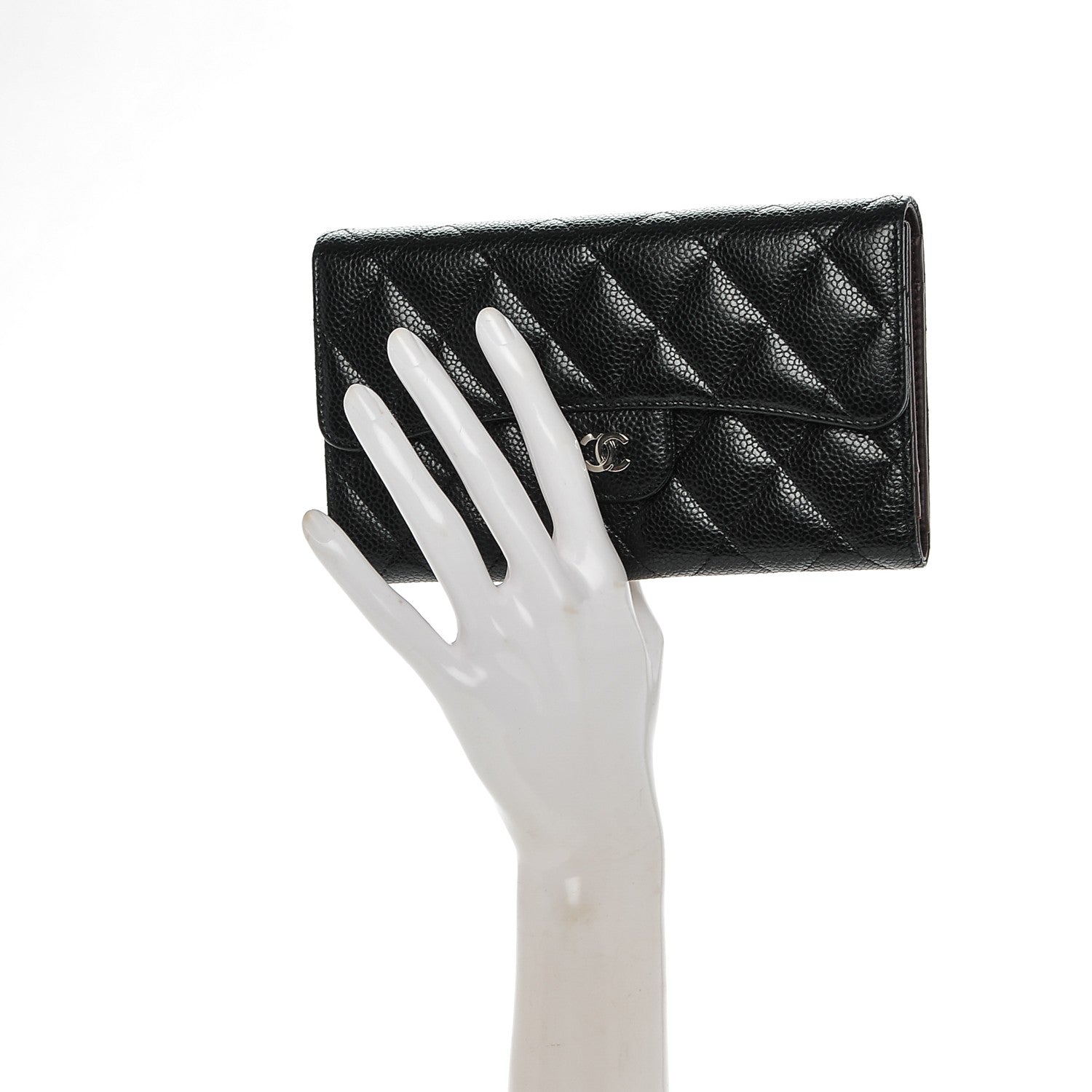 Chanel Caviar Quilted Large Flap Wallet Black 2 of 8