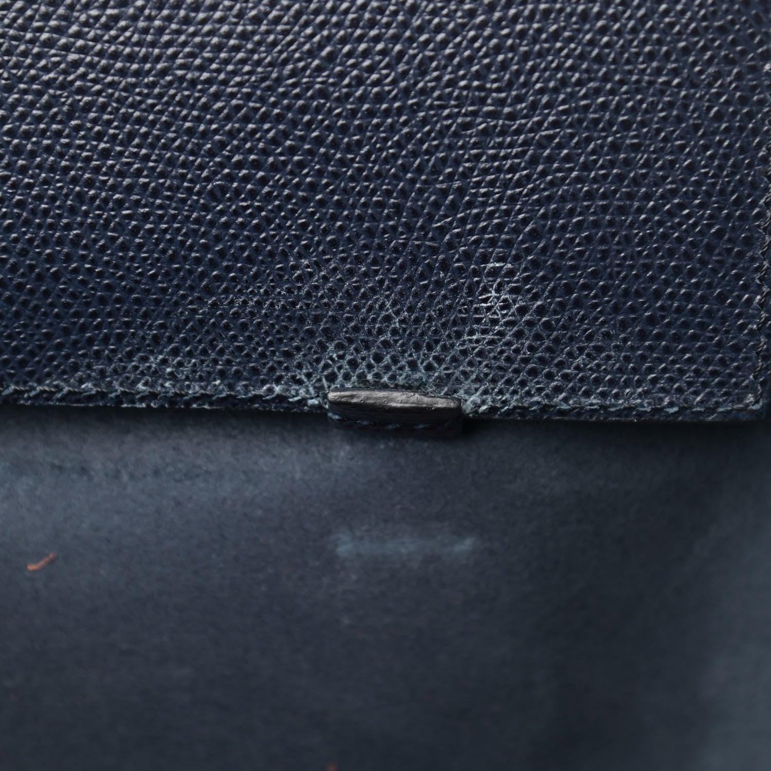 Celine Grained Calfskin Small Vertical Bi-Cabas Navy Terracotta 11 of 12
