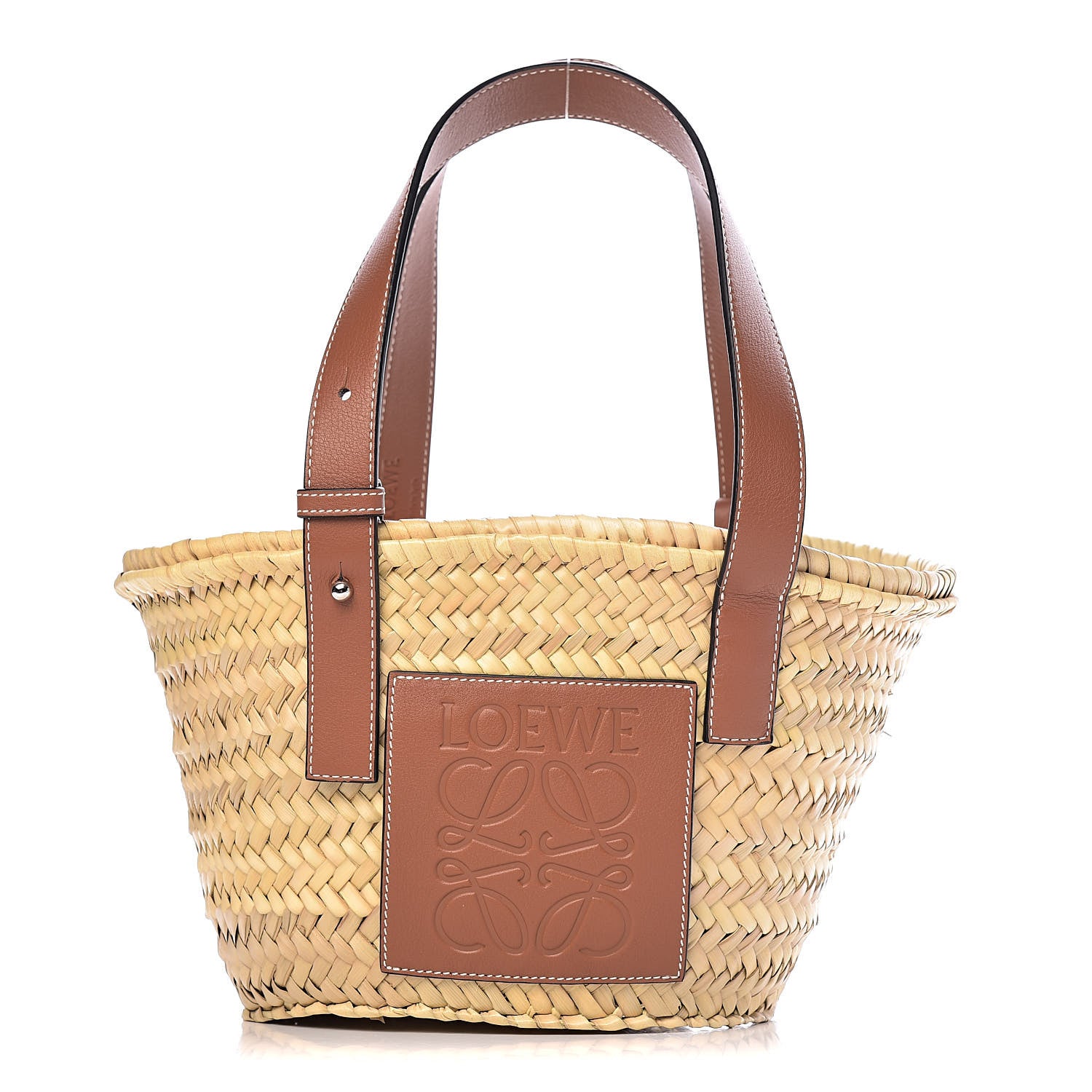 Loewe Raffia Small Basket Tote Bag Natural Tan 1 of 9