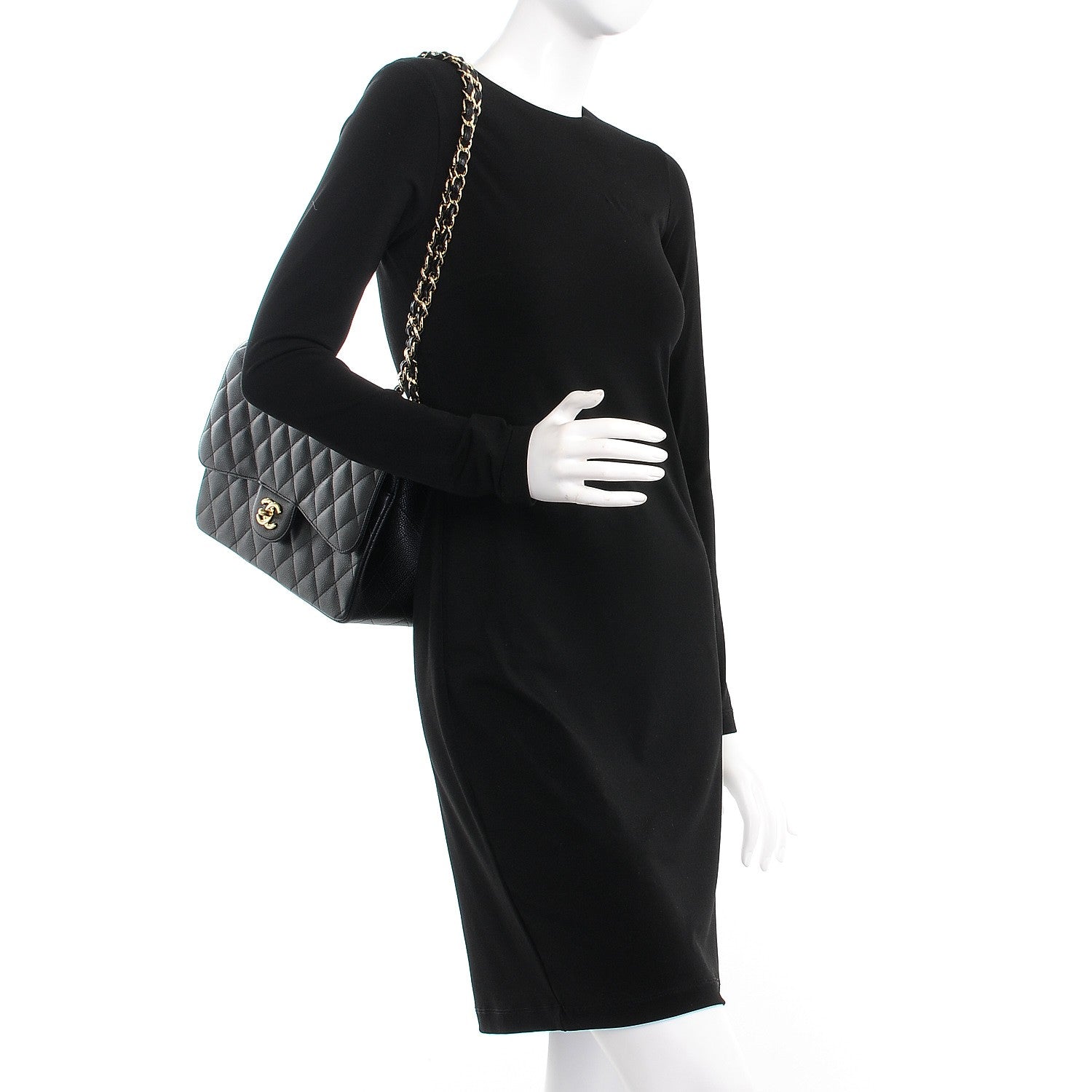 Chanel Caviar Quilted Jumbo Double Flap Black 3 of 9