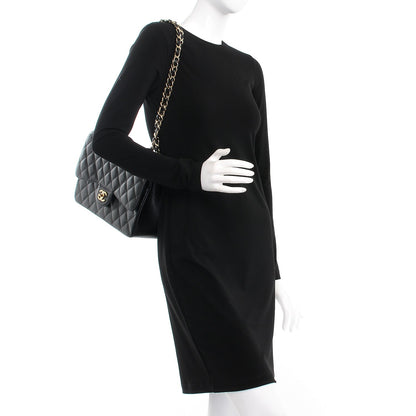 Chanel Caviar Quilted Jumbo Double Flap Black 3 of 9