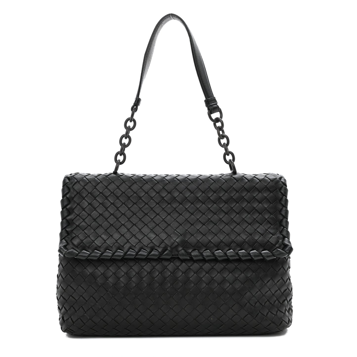 Nappa Intrecciato Olimpia Shoulder Bag Nero Black