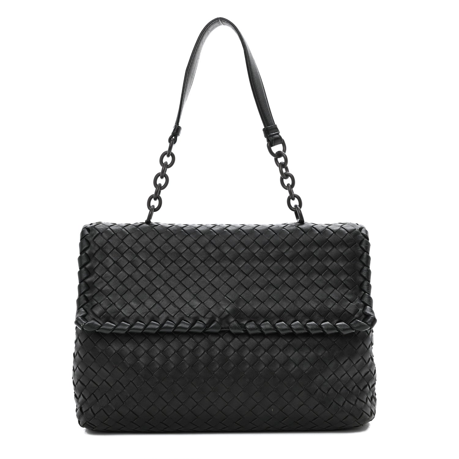 Bottega Veneta Nappa Intrecciato Olimpia Shoulder Bag Nero Black 1 of 9