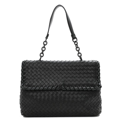 Bottega Veneta Nappa Intrecciato Olimpia Shoulder Bag Nero Black 1 of 9
