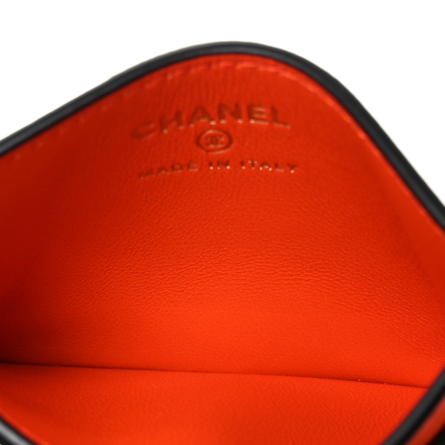 Chanel Calfskin Coco Beach Card Holder Orange White Black 5 of 8
