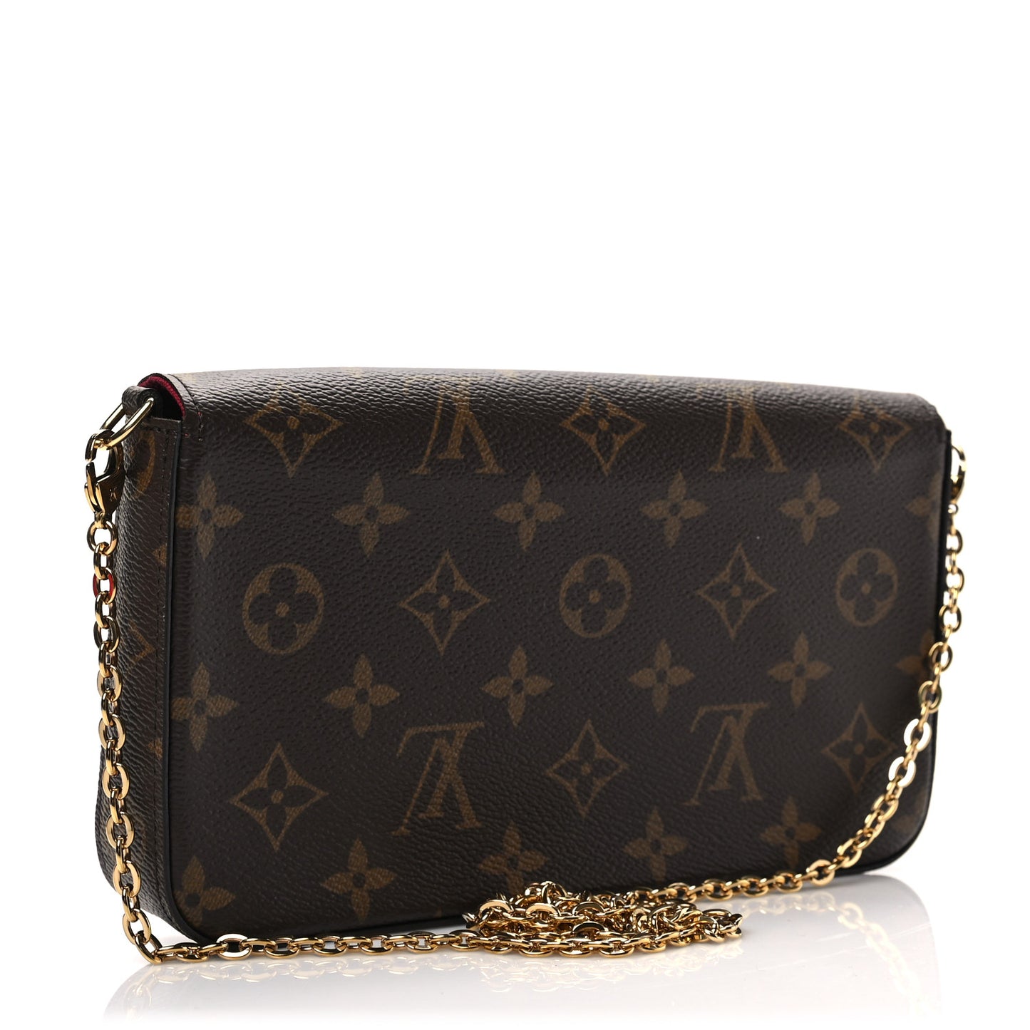 Monogram Pochette Felicie Chain Wallet Fuchsia