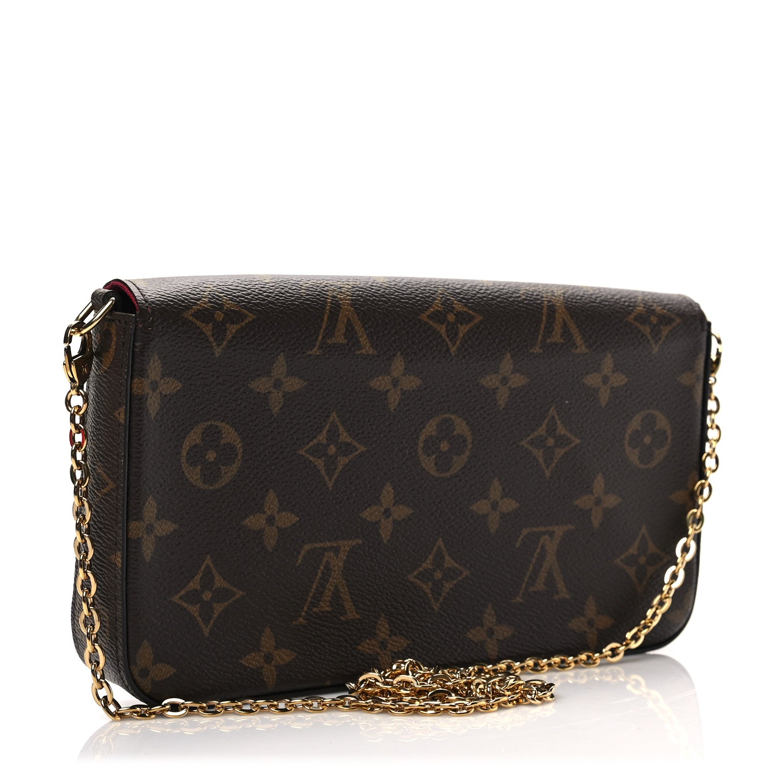 Louis Vuitton Monogram Pochette Felicie Chain Wallet Fuchsia 3 of 7