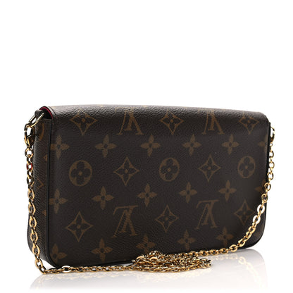 Louis Vuitton Monogram Pochette Felicie Chain Wallet Fuchsia 3 of 7