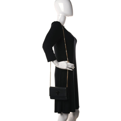 Versace Grained Calfskin Palazzo Chain Evening Bag Black 2 of 15
