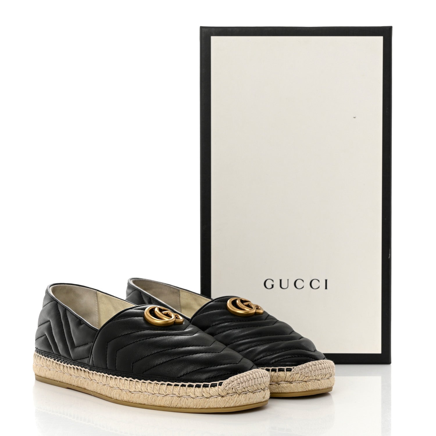 Gucci Nappa Matelasse Mens GG Marmont Espadrilles 9.5 Black 9 of 9