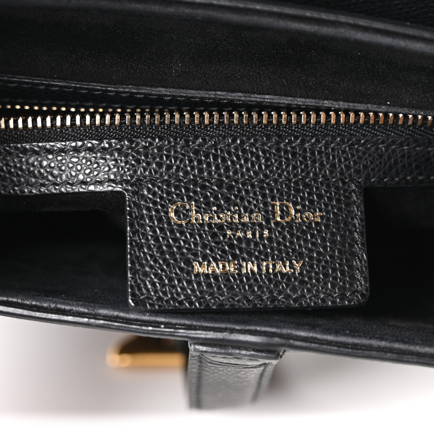 Christian Dior Grained Calfskin Saddle Bag Black 6 of 10