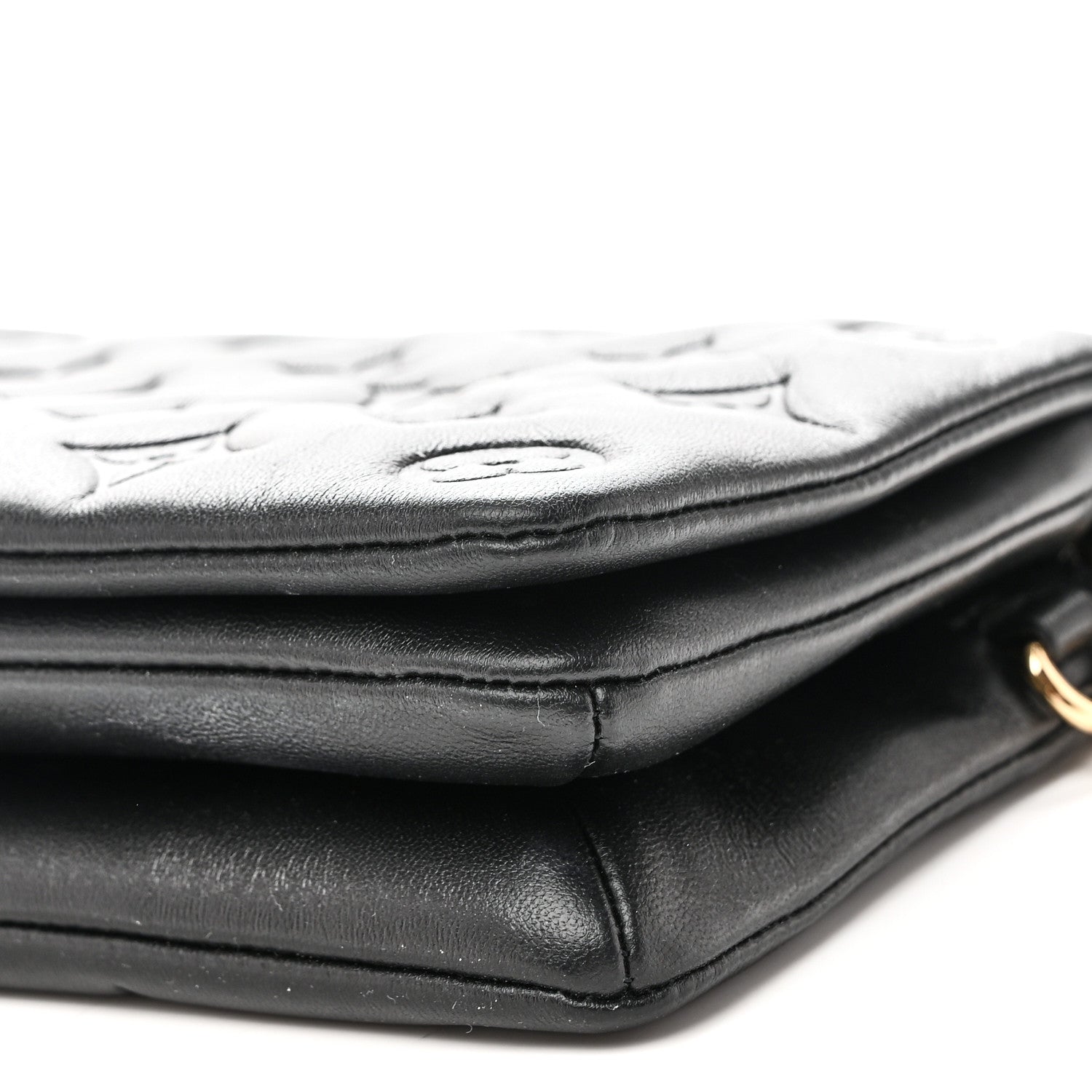 Louis Vuitton Lambskin Embossed Monogram Pochette Coussin Black 9 of 9