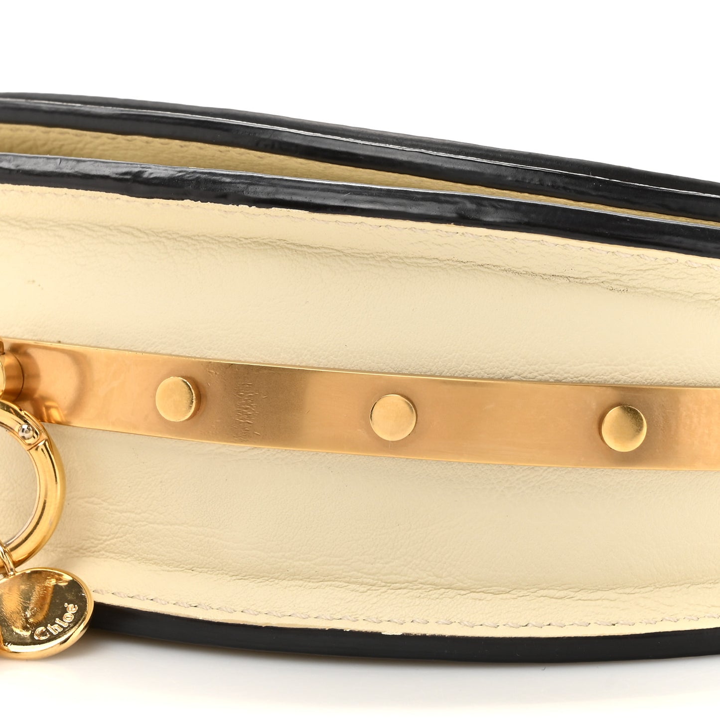 Calfskin Small Nile Bracelet Minaudiere Bag Off White