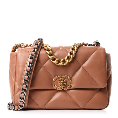Chanel Lambskin Quilted Medium Chanel 19 Flap Brown 1 of 11