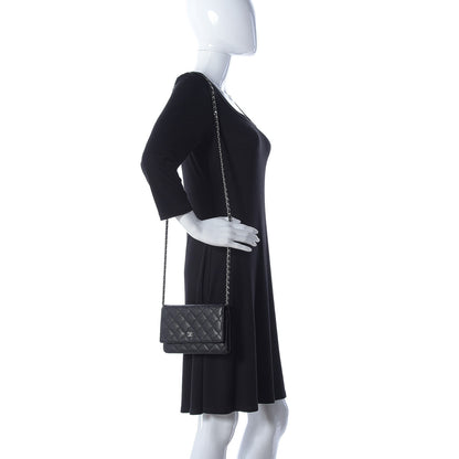 Chanel Caviar Quilted Wallet On Chain WOC Black 2 of 12