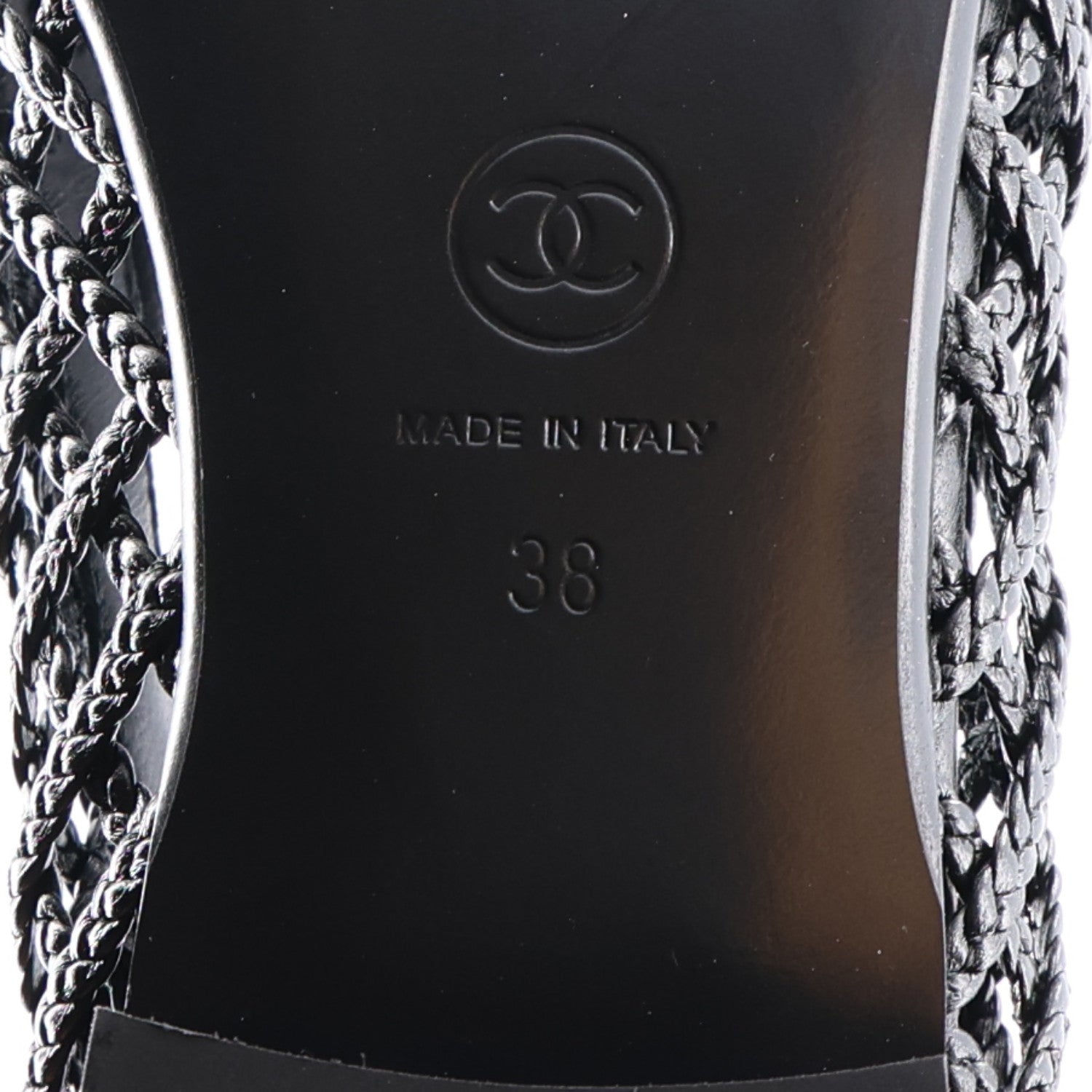 Chanel Braided Lambskin CC Mocassin Loafers 38 Black 9 of 10