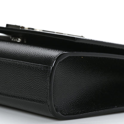 Saint Laurent Grain De Poudre Small Monogram Kate Satchel Black 9 of 9