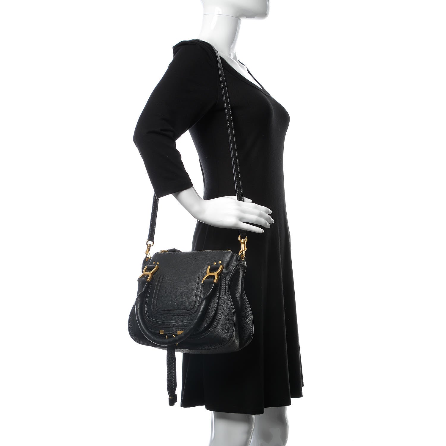 Chloe Calfskin Small Marcie Satchel Black 2 of 8