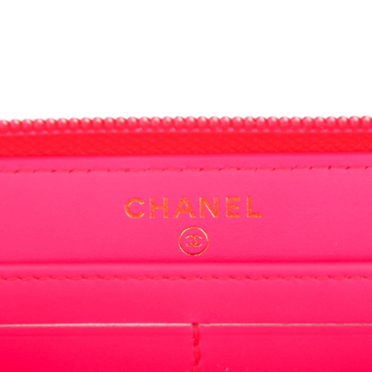 Chanel Patent Quilted Boy Zip Around Wallet Pink 6 of 8