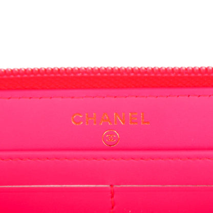 Chanel Patent Quilted Boy Zip Around Wallet Pink 6 of 8
