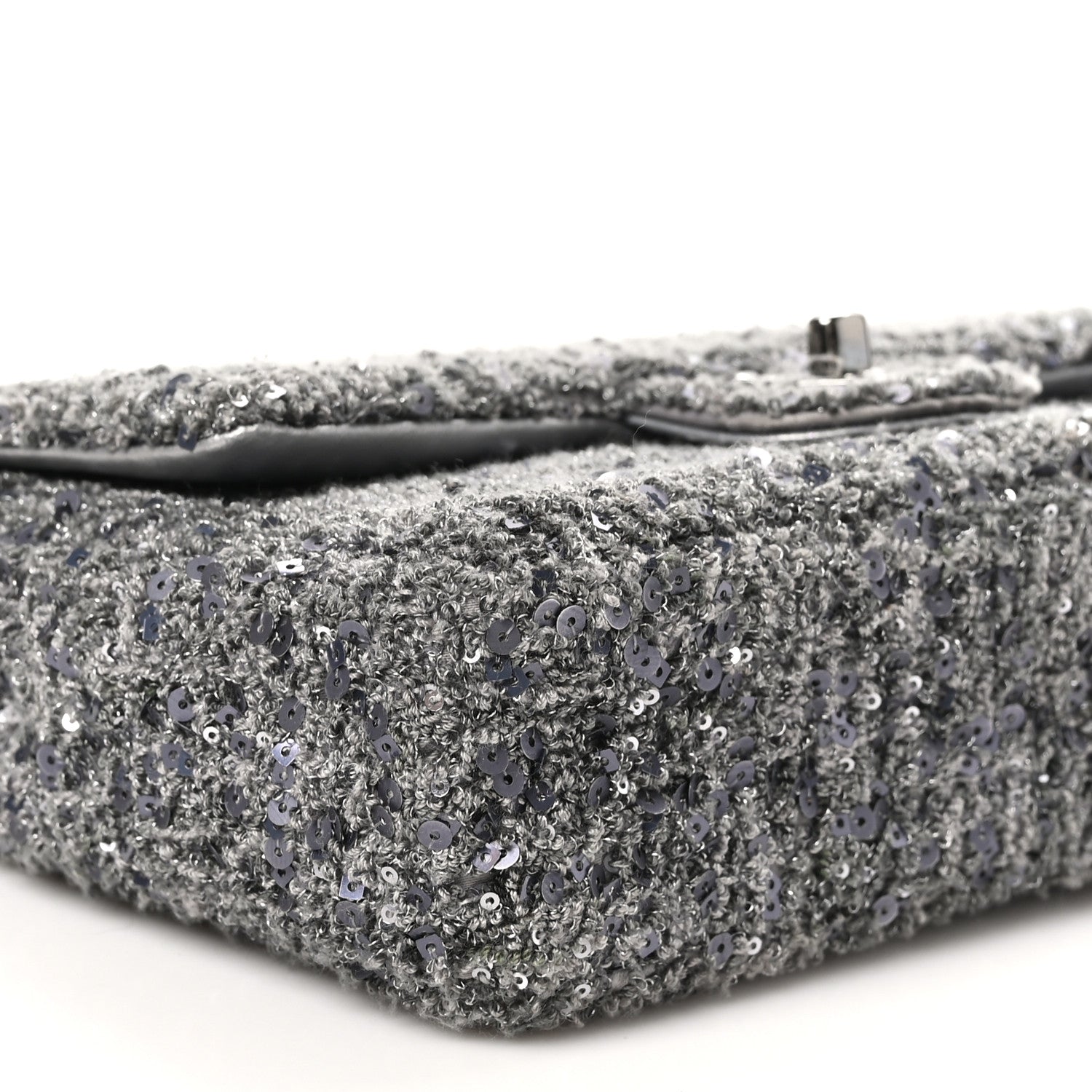 Chanel Tweed Sequin Mini Rectangular Flap Grey 9 of 10