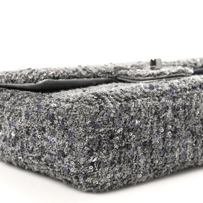 Chanel Tweed Sequin Mini Rectangular Flap Grey 9 of 10
