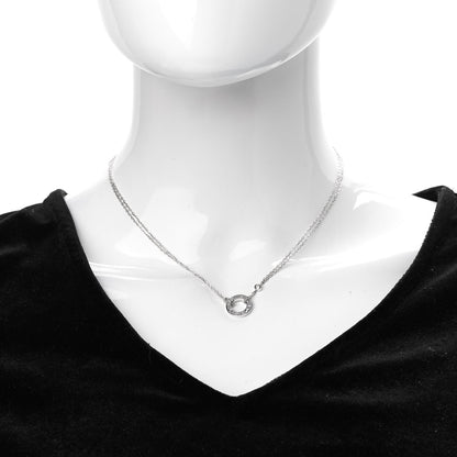 Cartier 18K White Gold 2 Diamond LOVE Necklace 2 of 7