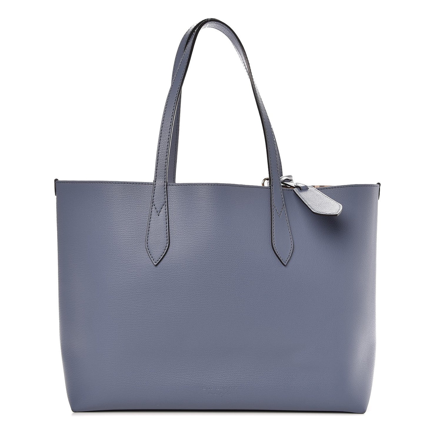 Calfskin Haymarket Check Medium Reversible Tote Blue