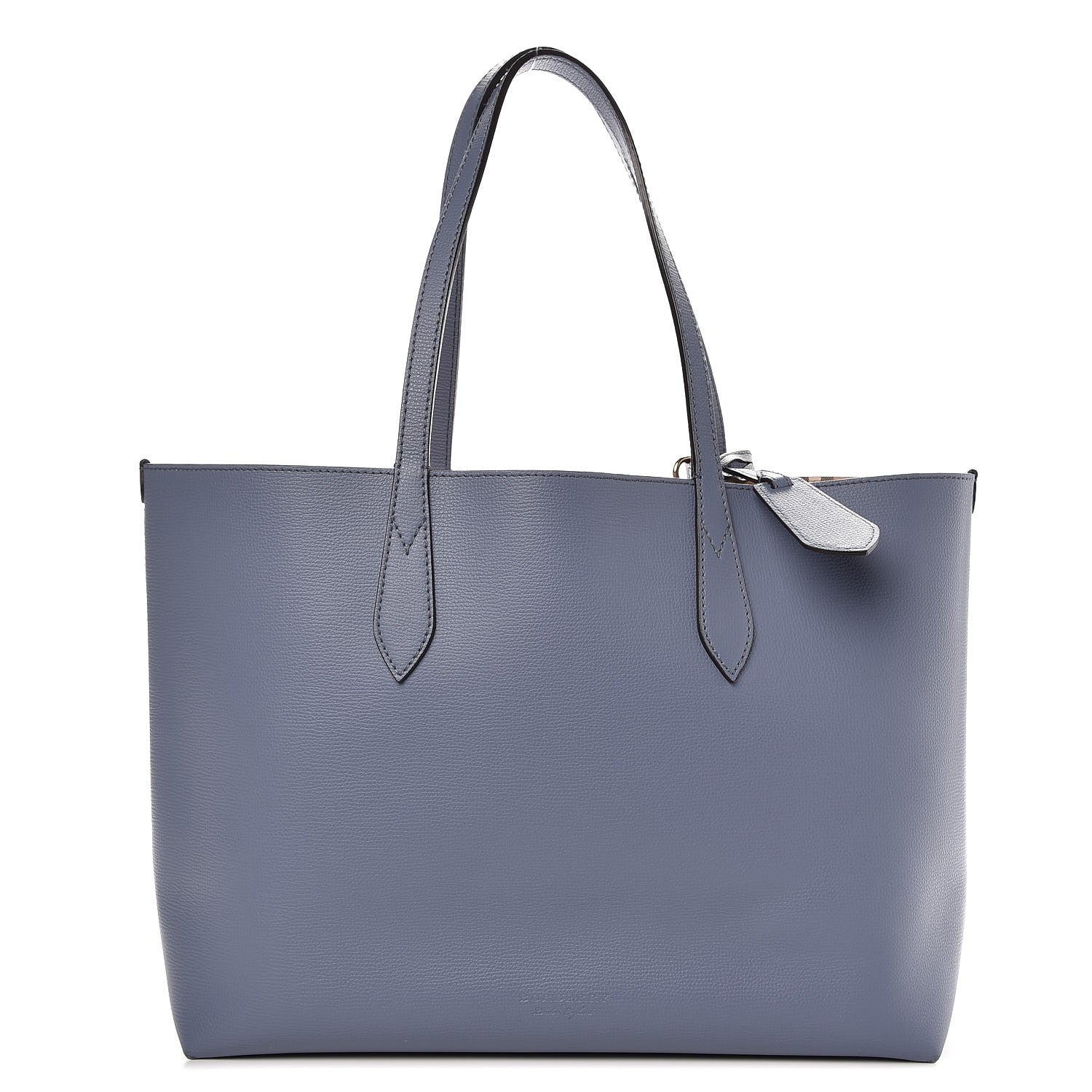 Burberry Calfskin Haymarket Check Medium Reversible Tote Blue 1 of 11